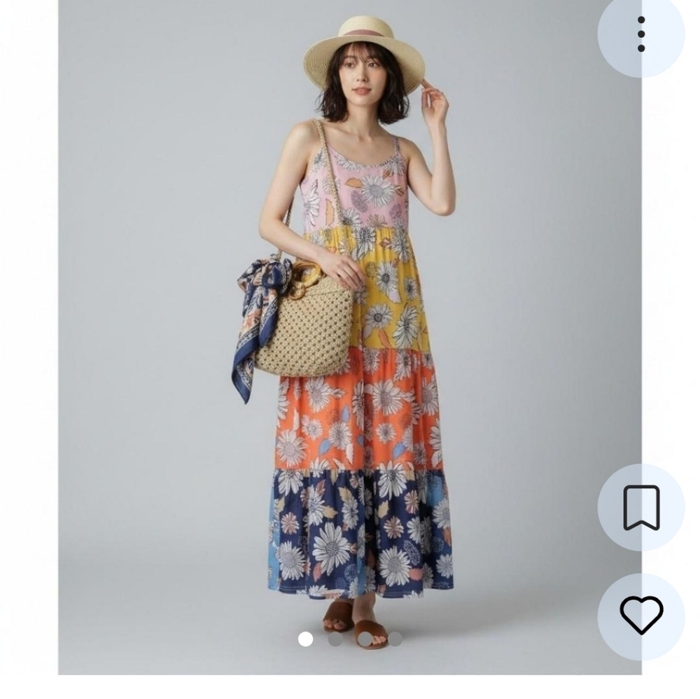 Floral Maxi Dress - Pink, Yellow, Orange, and Blue